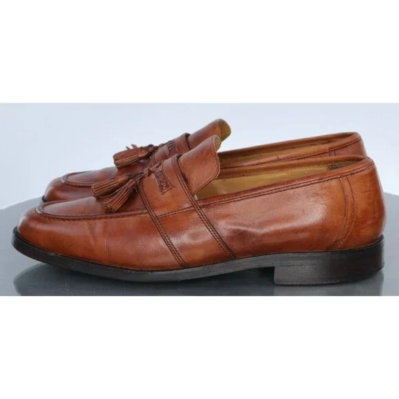 Johnston & Murphy Men's Kiltie Tassel Loafer Shoes Sz 10.5 M Leather Handcrafted